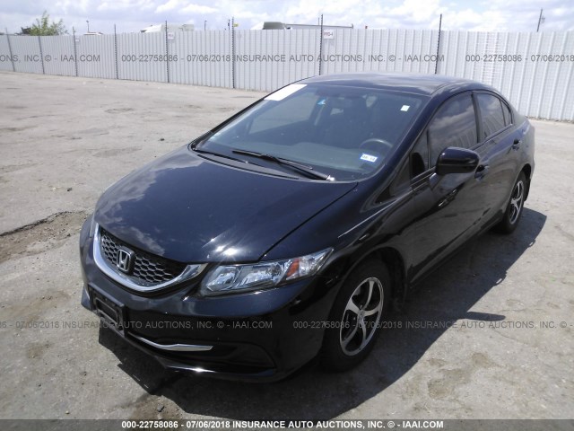 19XFB2F73FE024782 - 2015 HONDA CIVIC SE BLACK photo 2