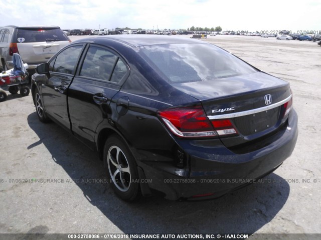 19XFB2F73FE024782 - 2015 HONDA CIVIC SE BLACK photo 3