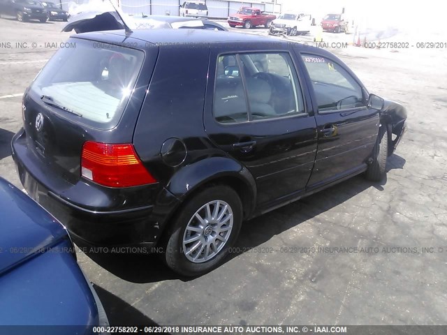 9BWGL61J944002849 - 2004 VOLKSWAGEN GOLF GLS BLACK photo 4