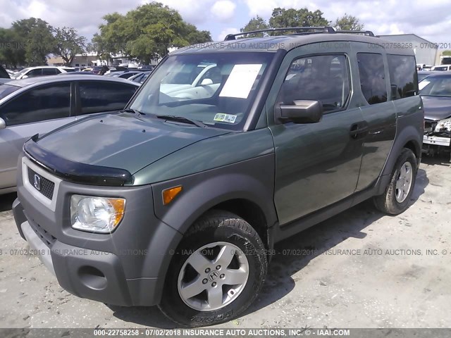 5J6YH27564L030160 - 2004 HONDA ELEMENT EX GREEN photo 2