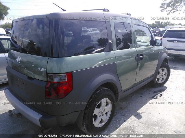 5J6YH27564L030160 - 2004 HONDA ELEMENT EX GREEN photo 4