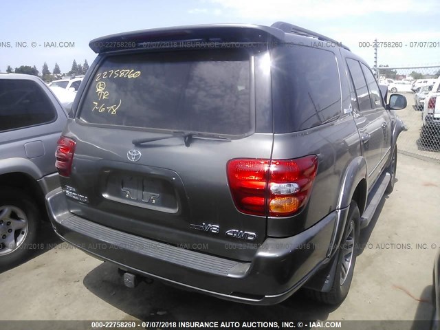 5TDBT48A83S157698 - 2003 TOYOTA SEQUOIA LIMITED GRAY photo 4