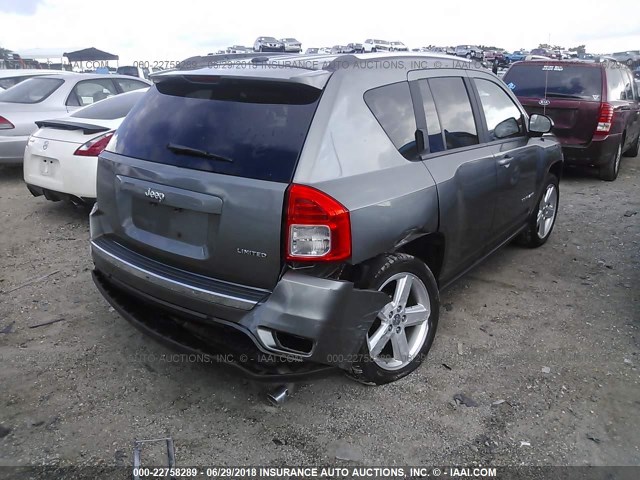 1C4NJCCB6CD613769 - 2012 JEEP COMPASS LIMITED GRAY photo 4