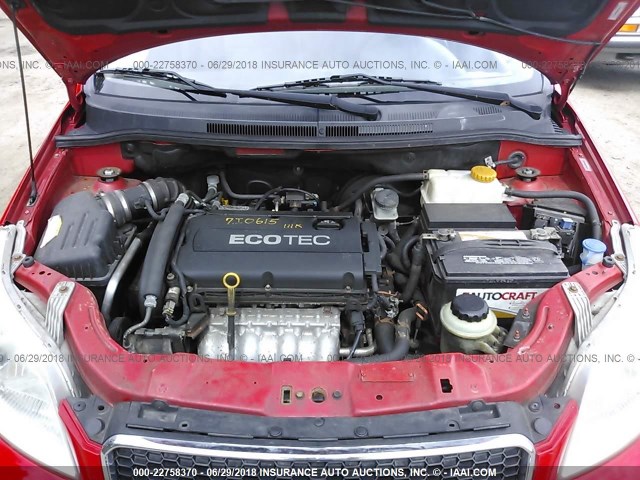 KL1TD66E69B613479 - 2009 CHEVROLET AVEO LS/LT 红色 照片 10