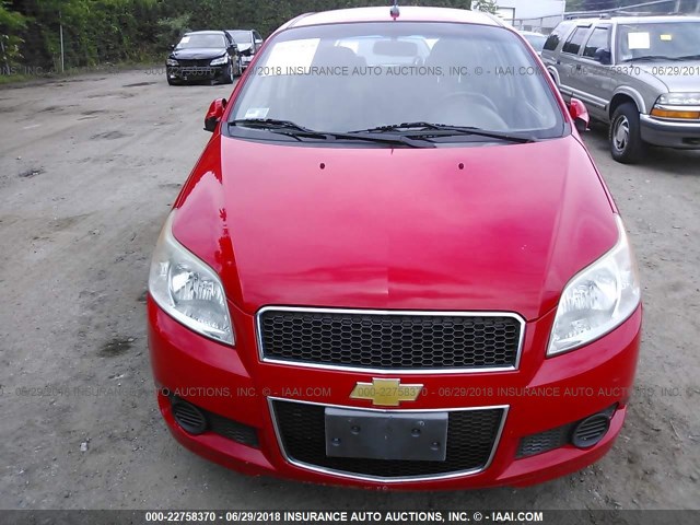 KL1TD66E69B613479 - 2009 CHEVROLET AVEO LS/LT RED photo 6