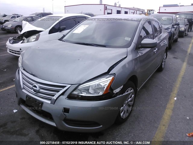 3N1AB7AP1EL690342 - 2014 NISSAN SENTRA S/SV/SR/SL GRAY photo 2