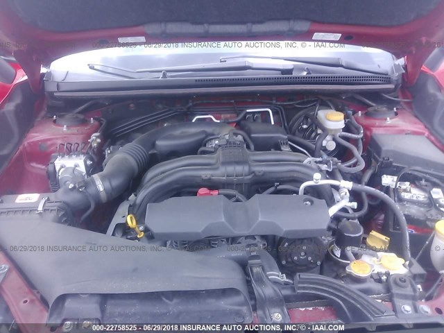 JF2GPABC5G8312500 - 2016 SUBARU CROSSTREK PREMIUM Қызыл фото 10