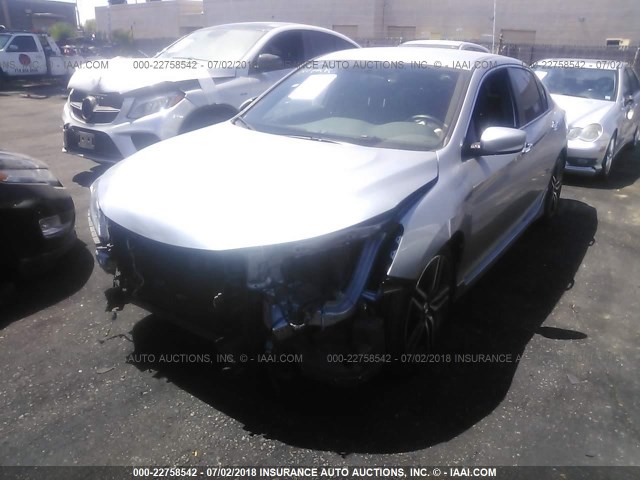 1HGCR2F57GA144474 - 2016 HONDA ACCORD SPORT SILVER photo 2