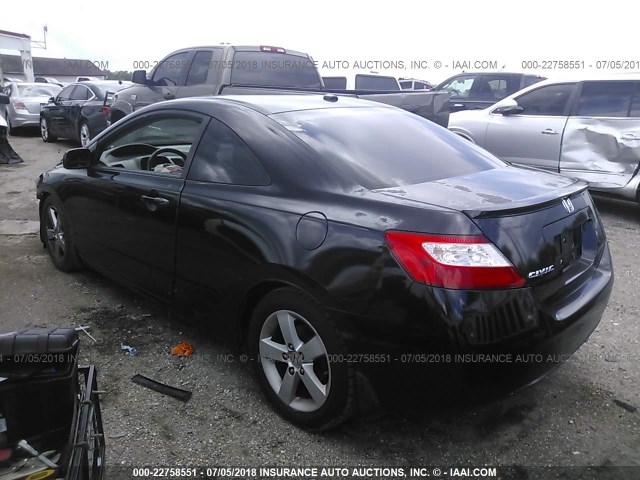 2HGFG12978H561747 - 2008 HONDA CIVIC EXL 黑色 照片 3