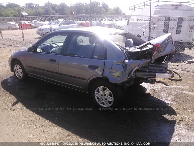 1HGES16315L006551 - 2005 HONDA CIVIC DX VP SILVER photo 3