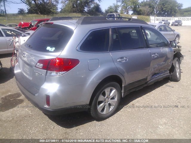 4S4BRCAC1C3222960 - 2012 SUBARU OUTBACK 2.5I SILVER photo 4