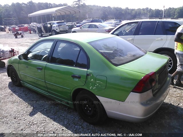 1HGES152X1L077573 - 2001 HONDA CIVIC DX GREEN photo 3