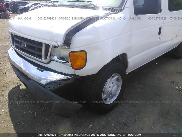 1FBSS31L77DB19605 - 2007 FORD ECONOLINE E350 SUPER DUTY WAGON WHITE photo 6