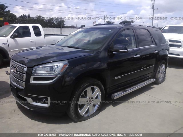 1GKKRTKD3EJ360871 - 2014 GMC ACADIA DENALI BLACK photo 2