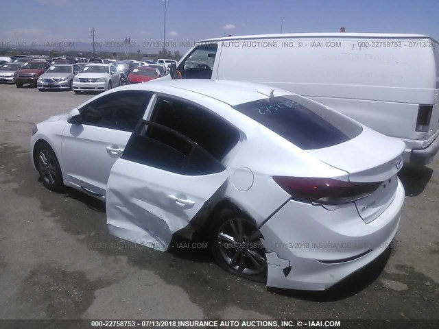 5NPD84LF3JH323576 - 2018 HYUNDAI ELANTRA SEL/VALUE/LIMITED WHITE photo 3