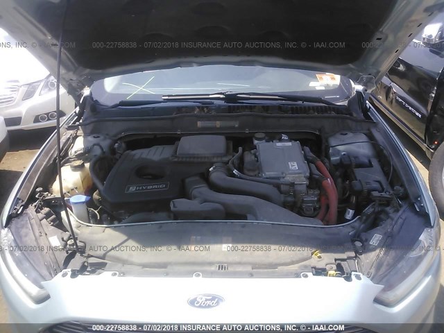 3FA6P0LU3DR325385 - 2013 FORD FUSION SE HYBRID TURQUOISE photo 10