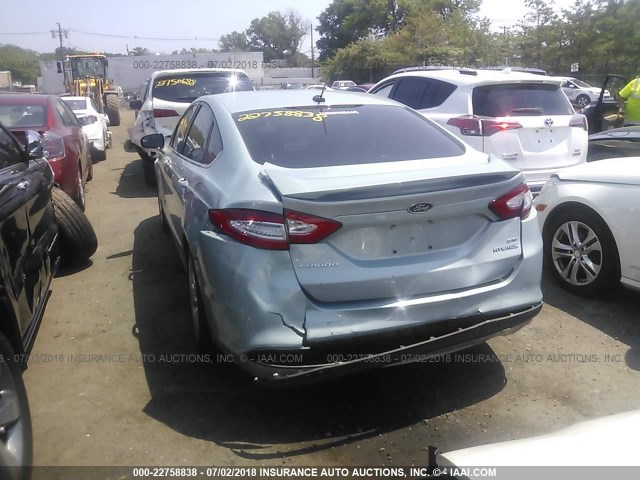 3FA6P0LU3DR325385 - 2013 FORD FUSION SE HYBRID TURQUOISE photo 6