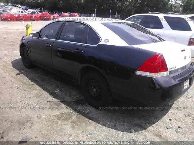 2G1WS553581356750 - 2008 CHEVROLET IMPALA POLICE BLACK photo 3