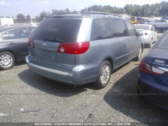 5TDZK22C67S003383 - 2007 TOYOTA SIENNA XLE/XLE LIMITED BLUE photo 4