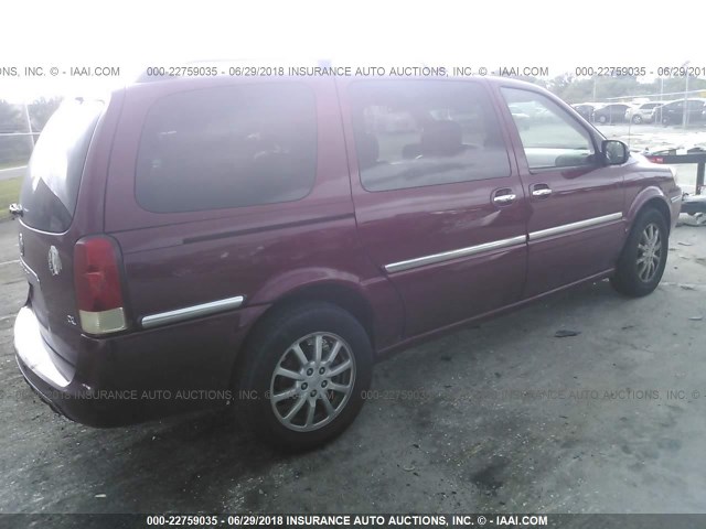 5GADV33L35D189061 - 2005 BUICK TERRAZA CXL MAROON photo 4