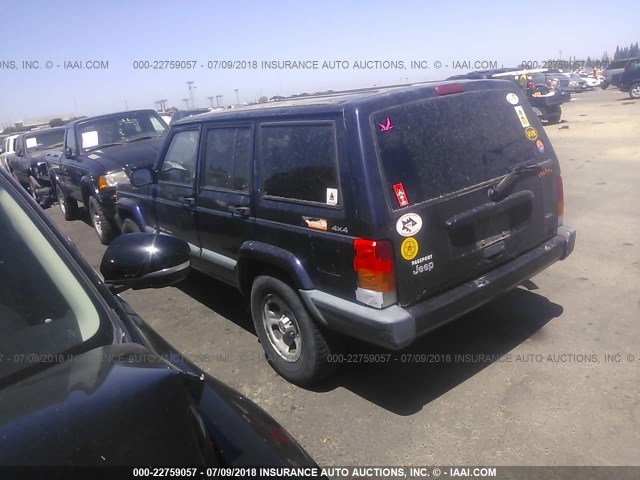 1J4FF68S7XL543639 - 1999 JEEP CHEROKEE SPORT/CLASSIC ლურჯი ფოტო 3