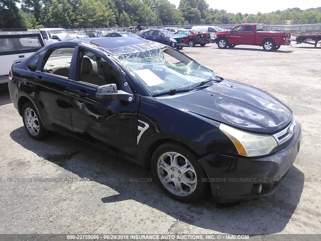 1FAHP35NX8W182258 - 2008 FORD FOCUS SE/SEL/SES BLACK photo 1