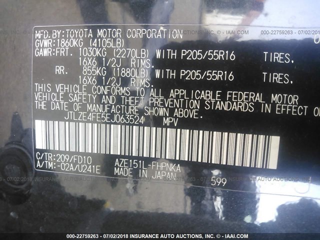 JTLZE4FE5EJ063524 - 2014 TOYOTA SCION XB Schwarz Foto 9