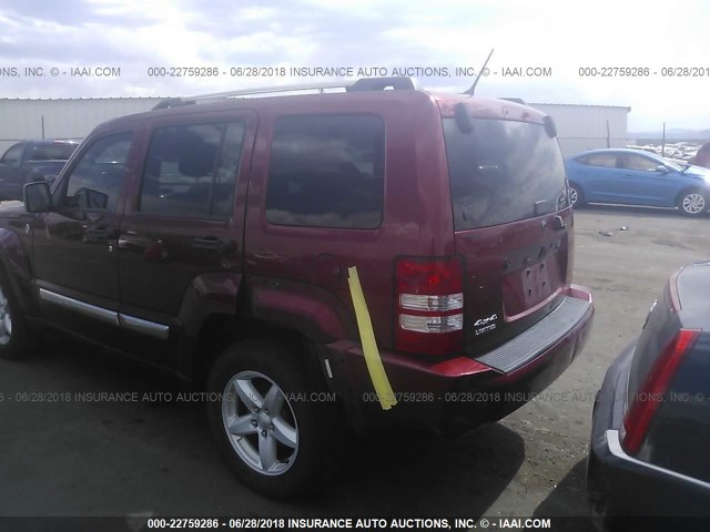 1C4PJMCKXCW143829 - 2012 JEEP LIBERTY LIMITED RED photo 3