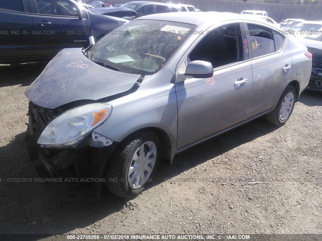 3N1CN7AP6CL903461 - 2012 NISSAN VERSA S/SV/SL GRAY photo 2