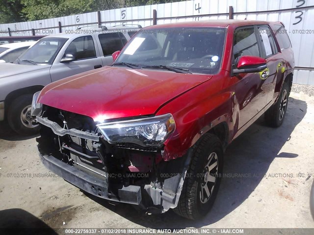 JTEBU5JR9F5219246 - 2015 TOYOTA 4RUNNER SR5/LIMITED/TRAIL/TRD PRO RED photo 2