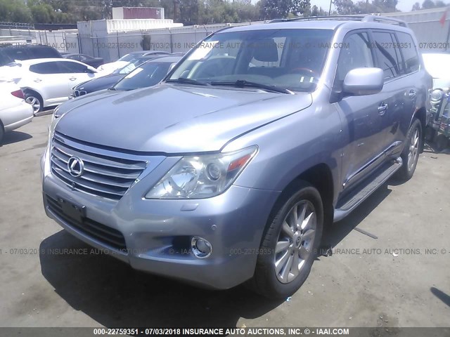 JTJHY7AX7A4053544 - 2010 LEXUS LX 570 GRAY photo 2