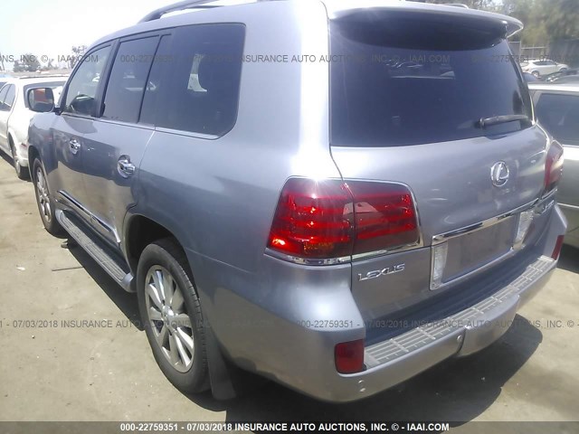 JTJHY7AX7A4053544 - 2010 LEXUS LX 570 GRAY photo 3