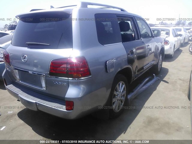 JTJHY7AX7A4053544 - 2010 LEXUS LX 570 GRAY photo 4