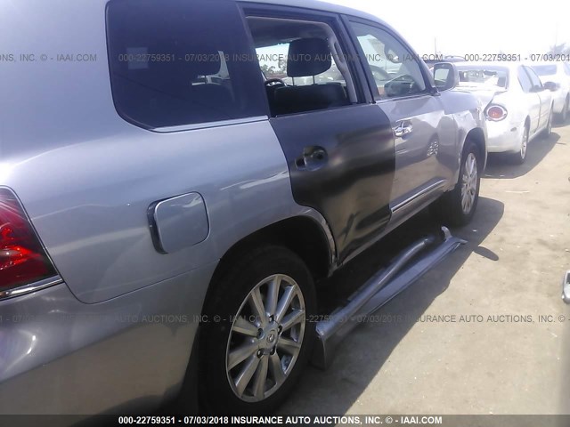 JTJHY7AX7A4053544 - 2010 LEXUS LX 570 GRAY photo 6