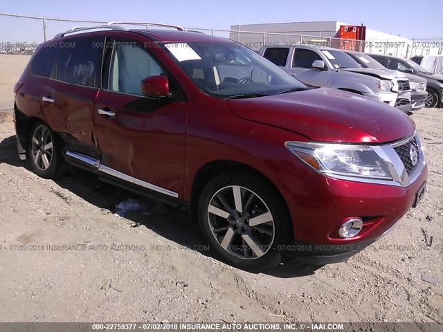 5N1AR2MN7EC656645 - 2014 NISSAN PATHFINDER S/SV/SL/PLATINUM RED photo 1