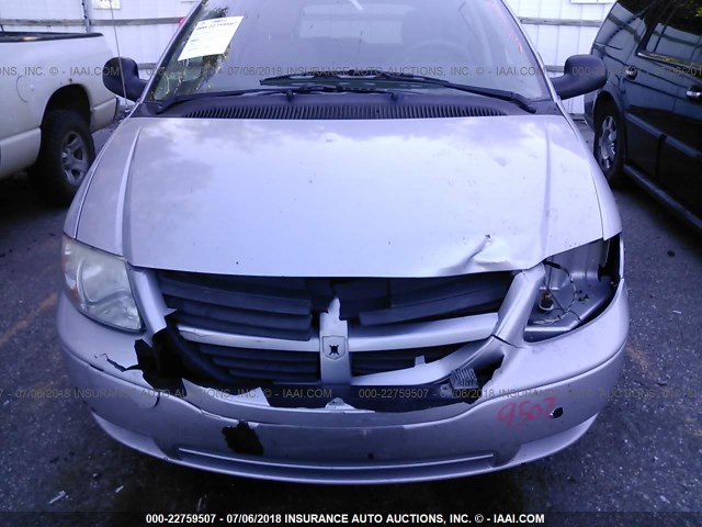 1D4GP24R26B534227 - 2006 DODGE GRAND CARAVAN SE SILVER photo 6