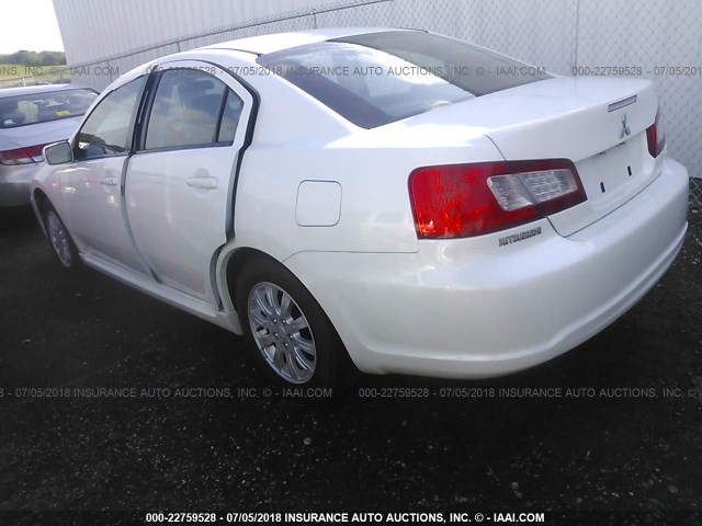 4A32B2FF9AE005659 - 2010 MITSUBISHI GALANT FE WHITE photo 3