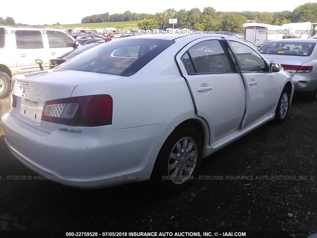 4A32B2FF9AE005659 - 2010 MITSUBISHI GALANT FE WHITE photo 4