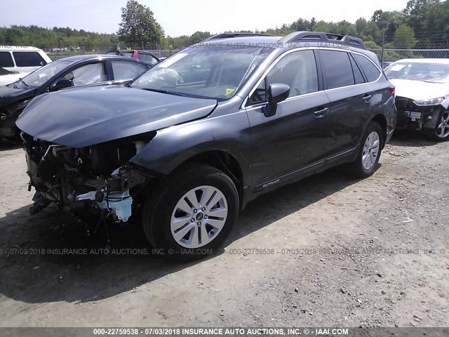 4S4BSACC9J3226757 - 2018 SUBARU OUTBACK 2.5I PREMIUM GRAY photo 2