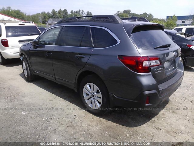 4S4BSACC9J3226757 - 2018 SUBARU OUTBACK 2.5I PREMIUM GRAY photo 3