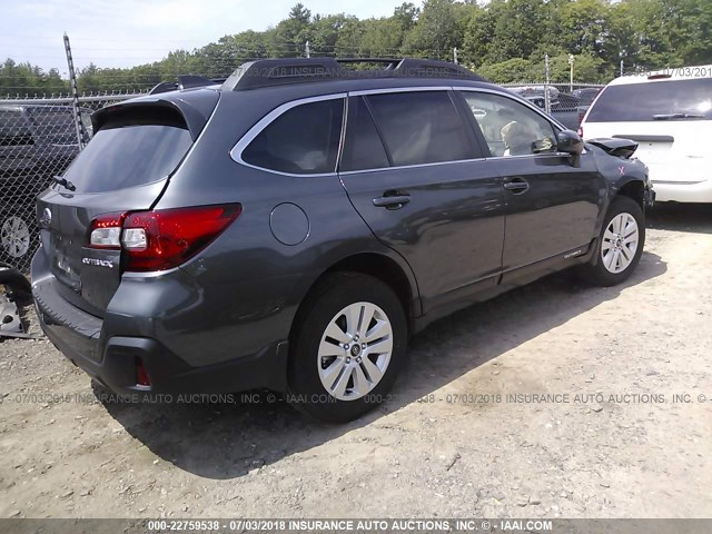 4S4BSACC9J3226757 - 2018 SUBARU OUTBACK 2.5I PREMIUM GRAY photo 4