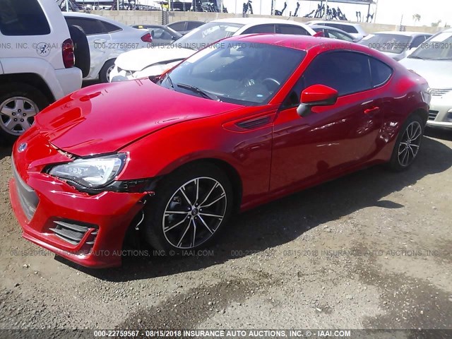 JF1ZCAB13H9603922 - 2017 SUBARU BRZ 2.0 PREMIUM RED photo 2