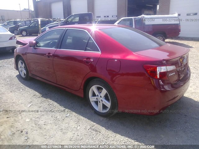 4T1BF1FK8EU775289 - 2014 TOYOTA CAMRY L/SE/LE/XLE RED photo 3