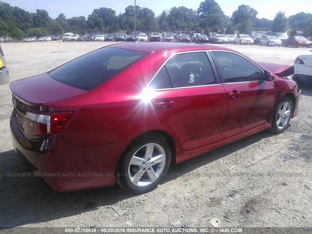4T1BF1FK8EU775289 - 2014 TOYOTA CAMRY L/SE/LE/XLE RED photo 4