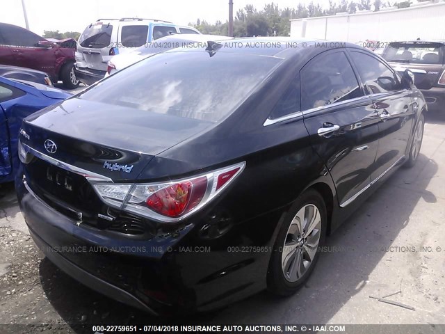 KMHEC4A42EA105092 - 2014 HYUNDAI SONATA HYBRID BLACK photo 4