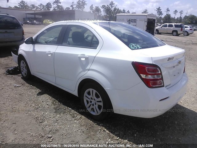 1G1JB5SH6H4127105 - 2017 CHEVROLET SONIC LS 白色 照片 3
