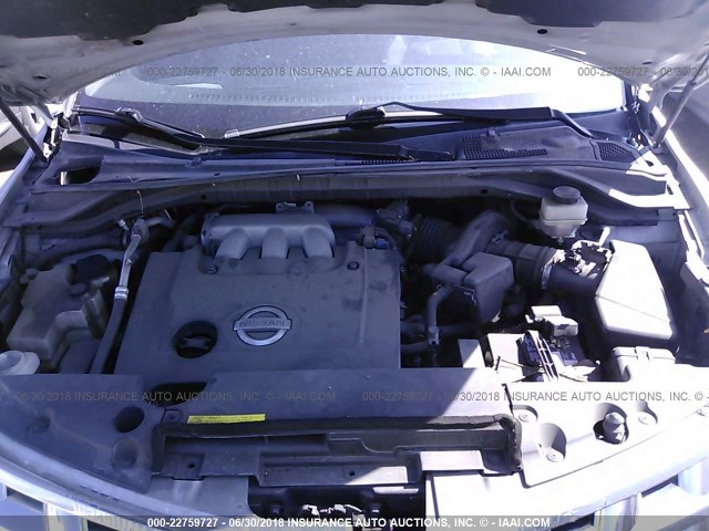 JN8AZ08W33W224954 - 2003 NISSAN MURANO SL/SE SILVER photo 10