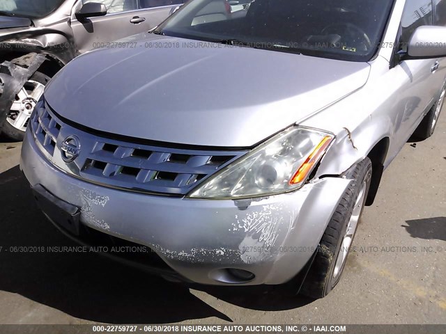 JN8AZ08W33W224954 - 2003 NISSAN MURANO SL/SE SILVER photo 6