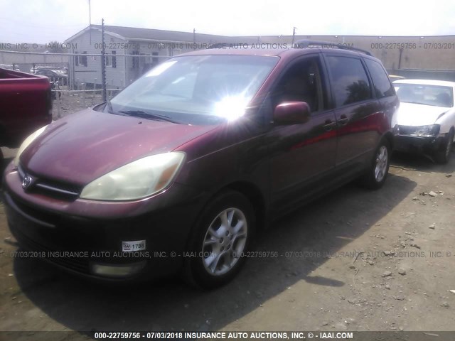 5TDZA22C85S284005 - 2005 TOYOTA SIENNA XLE/XLE LIMITED MAROON photo 2