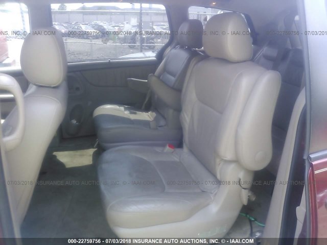 5TDZA22C85S284005 - 2005 TOYOTA SIENNA XLE/XLE LIMITED MAROON photo 8